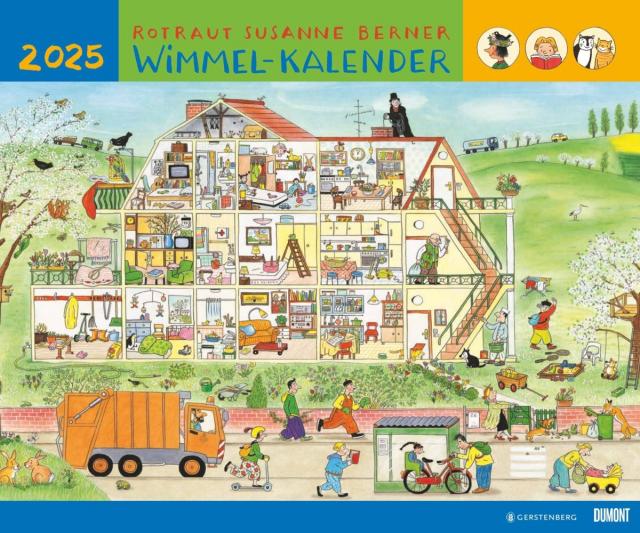 DUMONT - Wimmel-Kalender 2025 Wandkalender, 60x50cm, Kinderkalender mit schönen Abbildungen, mit Illustrationen von R.S. Berner