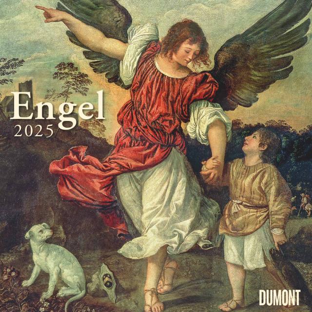 DUMONT - Engel 2025 Broschürenkalender, 30x30cm, Wandkalender mit Engel-Abbildungen, Übersicht von Schulferien und Jahresübersicht 2026