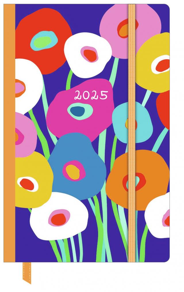 DUMONT - Dominique Vari Blossom 2025 Wochen-Notizkalender, 9x14cm, Taschen-Kalender mit Verschlussband & Falttasche, viele nützliche Sonderseiten