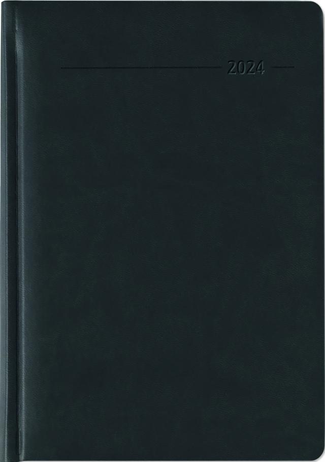 Praxistimer Tucson schwarz 2024 - Servicetimer 21,7x30,3 cm - 1 Tag 1 Seite - 400 Seiten - Tucson-Einband - Tageskalendarium - Alpha Edition