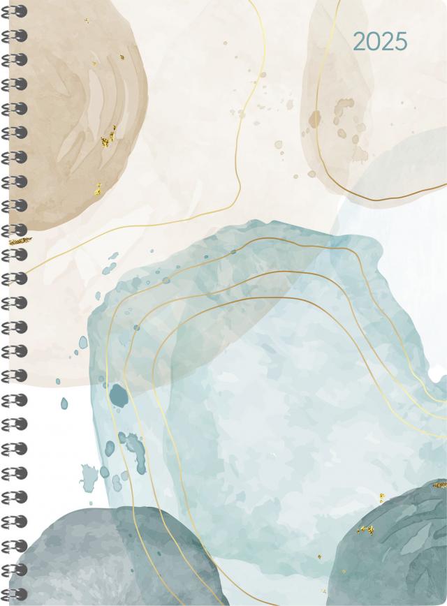 Alpha Edition - Ladytimer Ringbuch Watercolor 2025, 15x21cm, Kalender mit 128 Seiten, Kalender mit einem Adressteil, Übersichten und internationalem Kalendarium, Wochenübersicht auf 2 Seiten