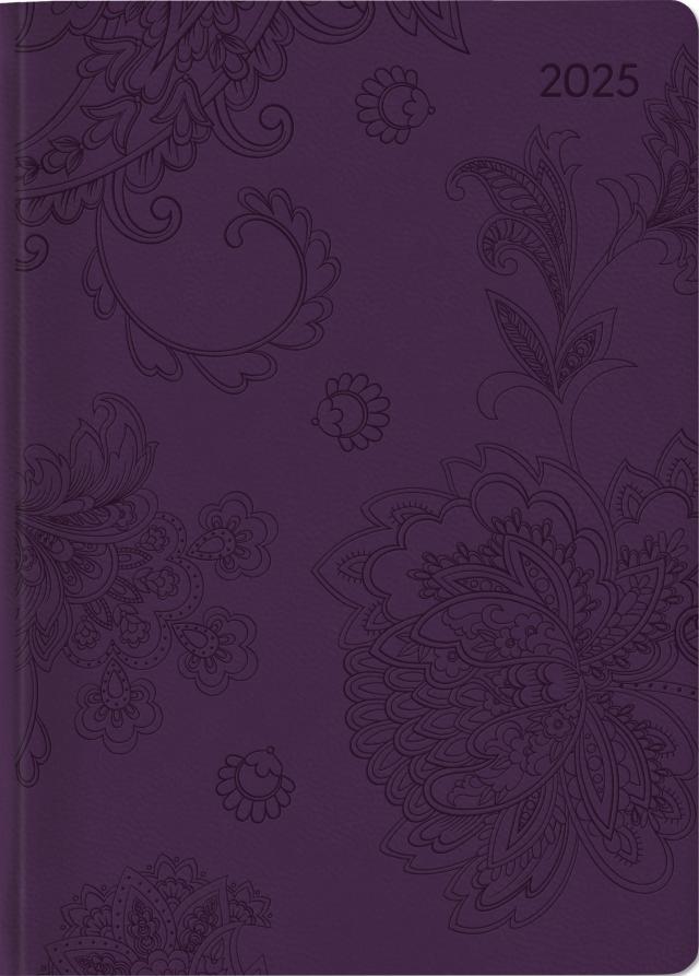 Alpha Edition - Ladytimer Deluxe Purple 2025, 10,7x15,2cm, Kalender mit 192 Seiten, Notizmöglichkeiten nach jeden Tag, 1 Woche auf 2 Seiten, Kalenderwochen und internationales Kalendarium