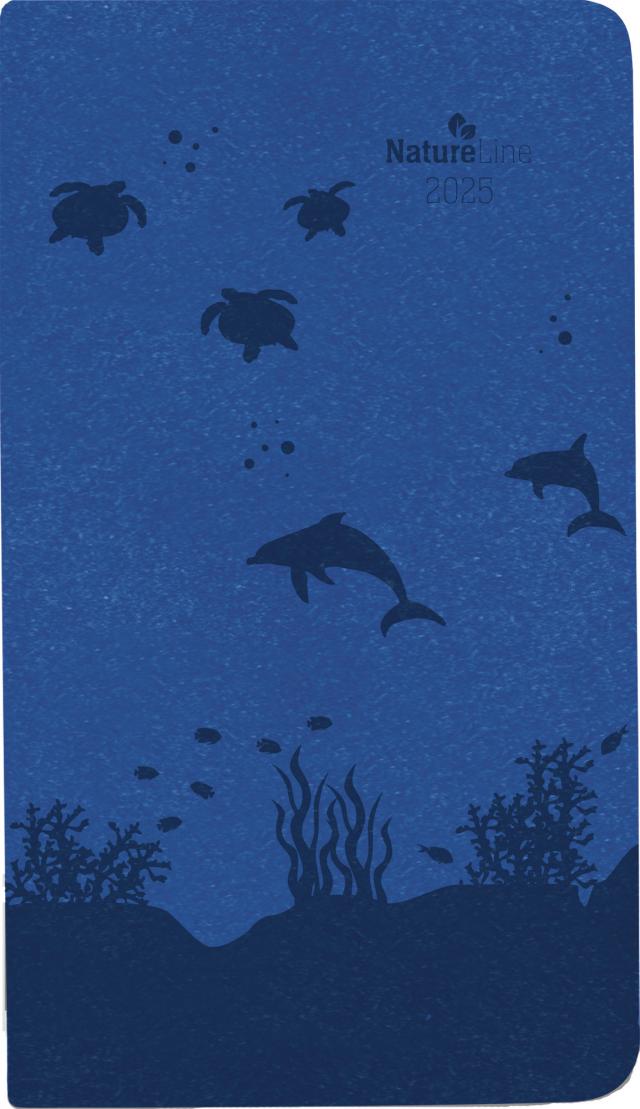Alpha Edition - Taschenkalender Nature Line Ocean,9x15,6cm, Taschenplaner mit 128 Seiten, Notizbereich, Adressteil, Mondphasen, Monatsübersicht und internationales Kalendarium