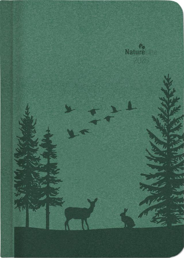 Alpha Edition - Wochen-Minitimer Nature Line Forest 2025 Taschenkalender, 10x15,2cm, Kalender mit 192 Seiten, Notizbereich, Adressteil, Monatsübersicht und internationales Kalendarium