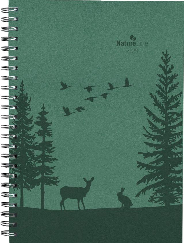 Alpha Edition - Wochenplaner Nature Line Forest 2025 Taschenkalender, 15x21cm, Kalender mit 128 Seiten, Notizbereich, Adressteil, Monatsübersicht und internationales Kalendarium
