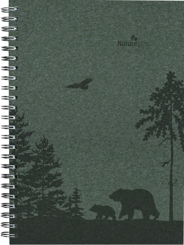 Alpha Edition - Wochenplaner Nature Line Pine 2025 Taschenkalender, 15x21cm, Kalender mit 128 Seiten, Notizbereich, Adressteil, Monatsübersicht und internationales Kalendarium