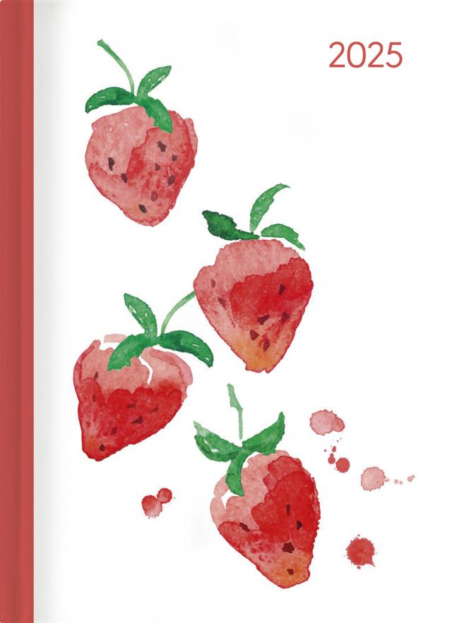 Alpha Edition - Mini-Buchkalender Style Fruits 2025 Taschenkalender, 10,7x15,2cm, Kalender mit 192 Seiten, Notizbereich, Adressteil, Mondphasen und internationales Kalendarium