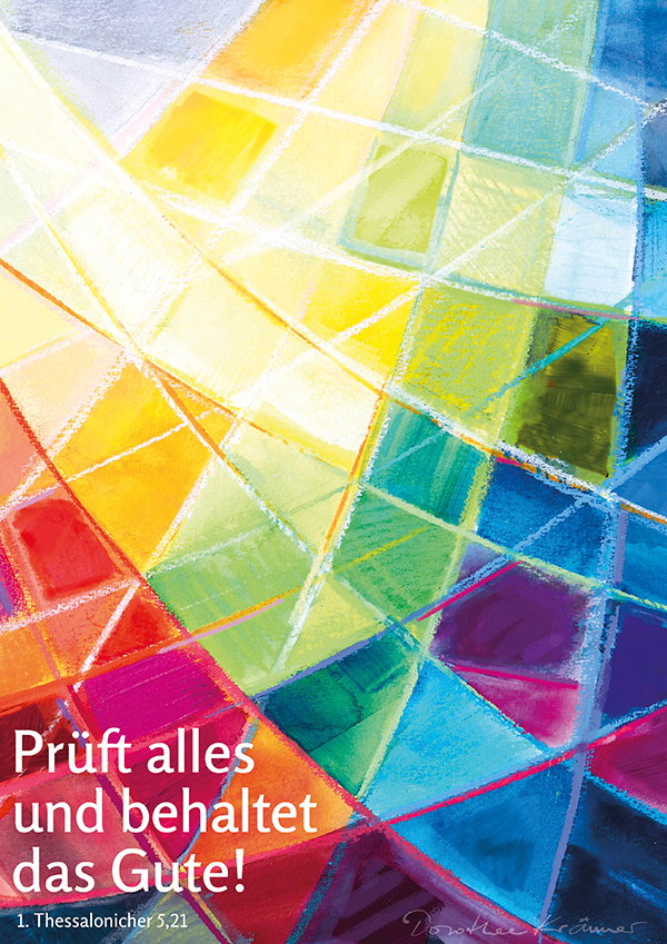 Jahreslosung 2025 - Gehalten - Kunstblatt 40 x 60 cm