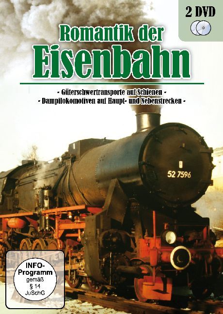 Romantik der Eisenbahn - Güterschwertransporte auf Schienen - Dampflokomotiven auf Haupt- und Nebenstrecken, 2 DVD