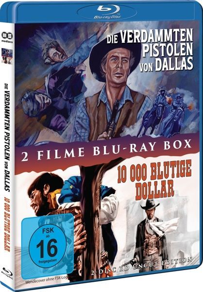 Die Verdammten Pistolen von Dallas + 10000 blutige Dollar, 2 Blu-ray