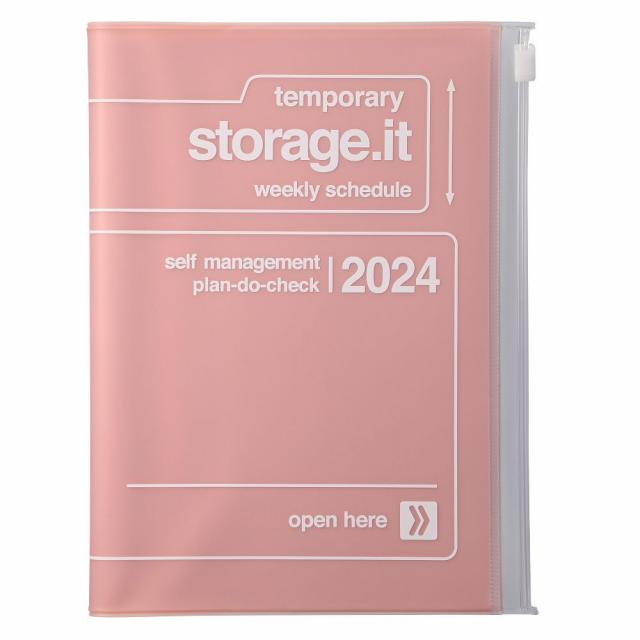 MARK'S 2023/2024 Taschenkalender B6 vertikal, Storage it, Pink