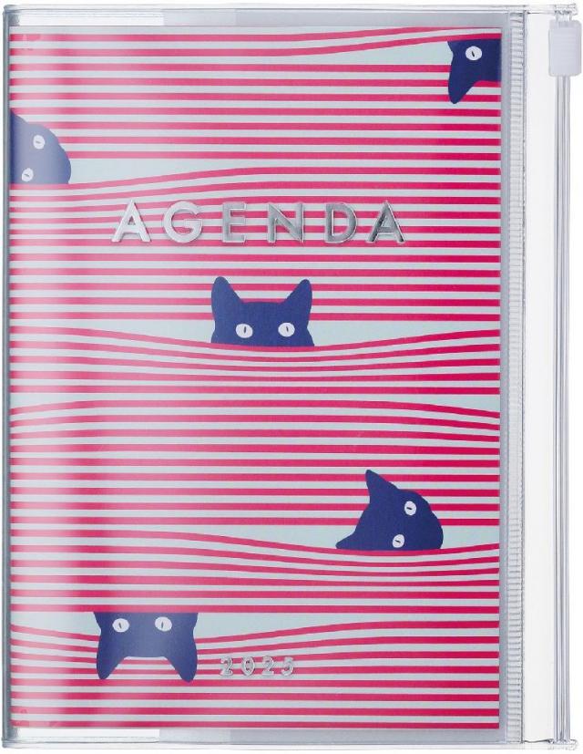 MARK'S 2024/2025 Taschenkalender A6 vertikal, Cats, Pink