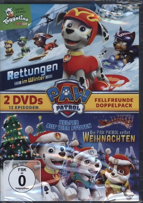 Paw Patrol - Rettungen im Winter & Paw Patrol - Die Paw Patrol rettet Weihnachten, 2 DVDs