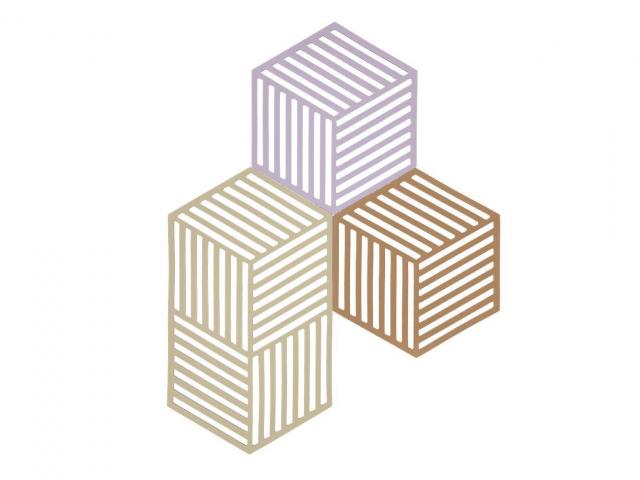 Untersetzer-Set Hexagon 3 Stck. Lupine/Warm Sand/Light Terracotta