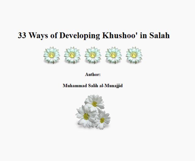 33 Ways of Developing Khushoo' in Salah