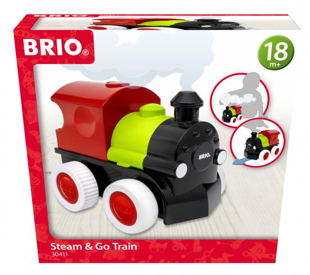 BRIO – 30411 Push & Go Zug mit Dampf | Spielzeug für Kleinkinder ab 18 Monate