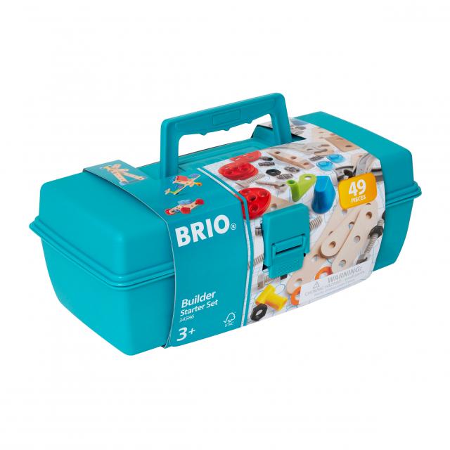 BRIO Builder 34586 Box 49 tlg. - Das kreative Konstruktionsspielzeug aus Schweden - Einsteiger-Set im praktischen Werkzeugkoffer - Für Kinder ab 3 Jahren