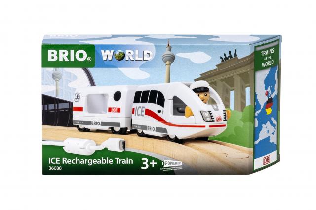 BRIO World – 36088 Trains of the World ICE Akkureisezug | Akku-betriebene Spielzeuglok für Kinder ab 3 Jahren