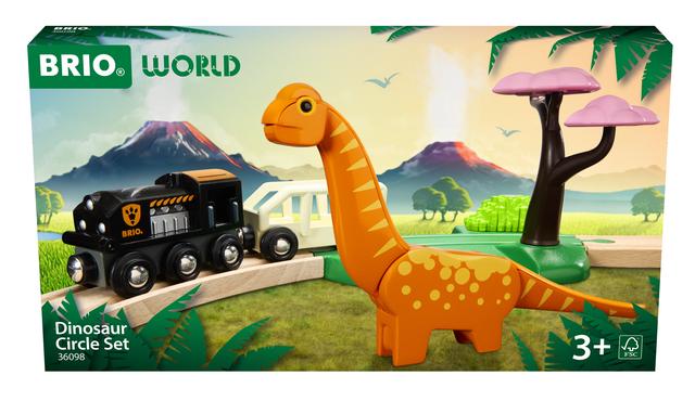 BRIO World – 36098 Dinosaurier Bahn Set | Spielzeugzug für Kinder ab 3 Jahren