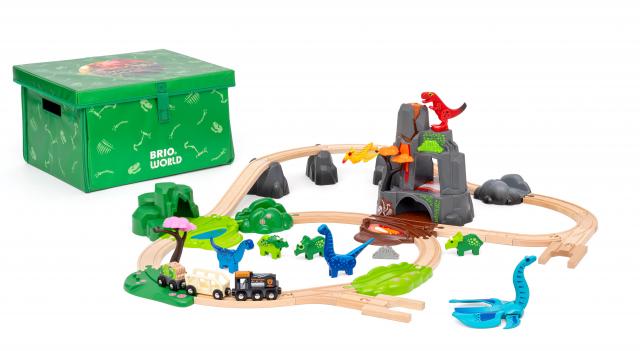 BRIO World – 36104 Dinosaurier Deluxe Set | 44-teiliges Zugset für Kinder ab 3 Jahren