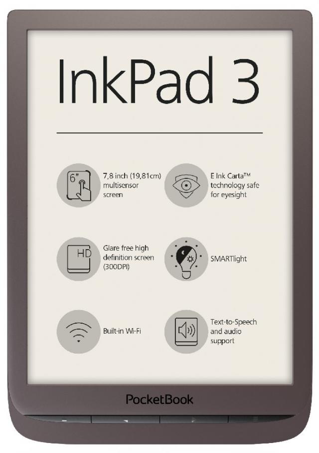 Pocketbook InkPad 3 - dark brown, E-Book Reader