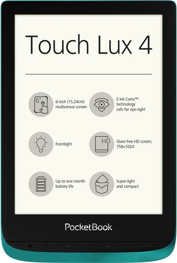 Pocketbook Touch Lux 4 Emerald, E-Book Reader Displaygröße: 6 Zoll. HW.
