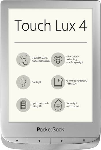 Pocketbook Touch Lux 4 Silver, E-Book Reader