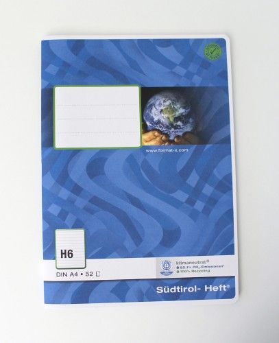 Heft Maxi Südtirol- Heft A4 H6 liniert 1R 80gr 52 Blatt