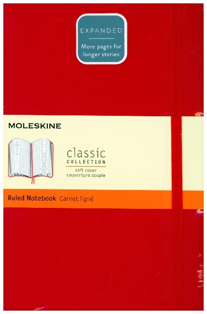 Moleskine classic, Notizbuch Erweitert Large/A5 Liniert, Scharlachrot