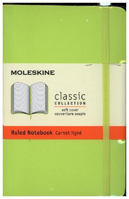 Moleskine Classic, Notizbuch Pocket/A6 Liniert, Limetten Grün