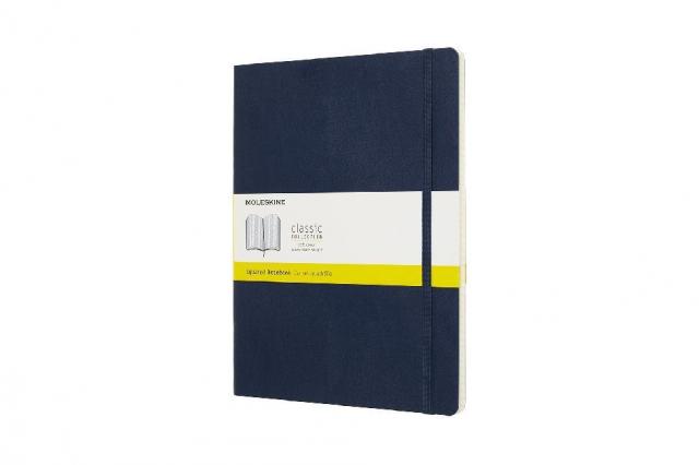 Moleskine Sapphire Blue Notebook Extra Large Squared Soft Kartoniert.