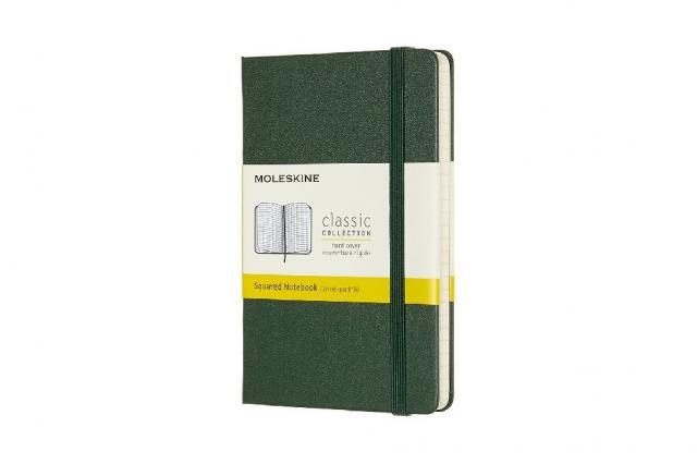 Moleskine Notizbuch, Pocket, A6, Kariert, Hard Cover, Myrtengrün