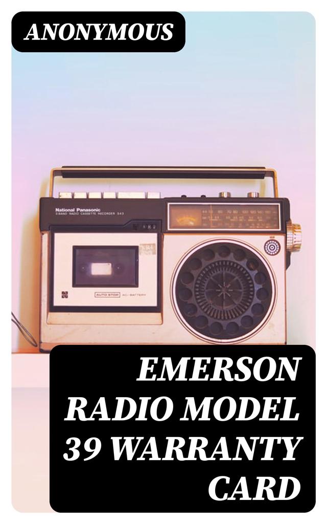 Emerson Radio Model 39 Warranty Card