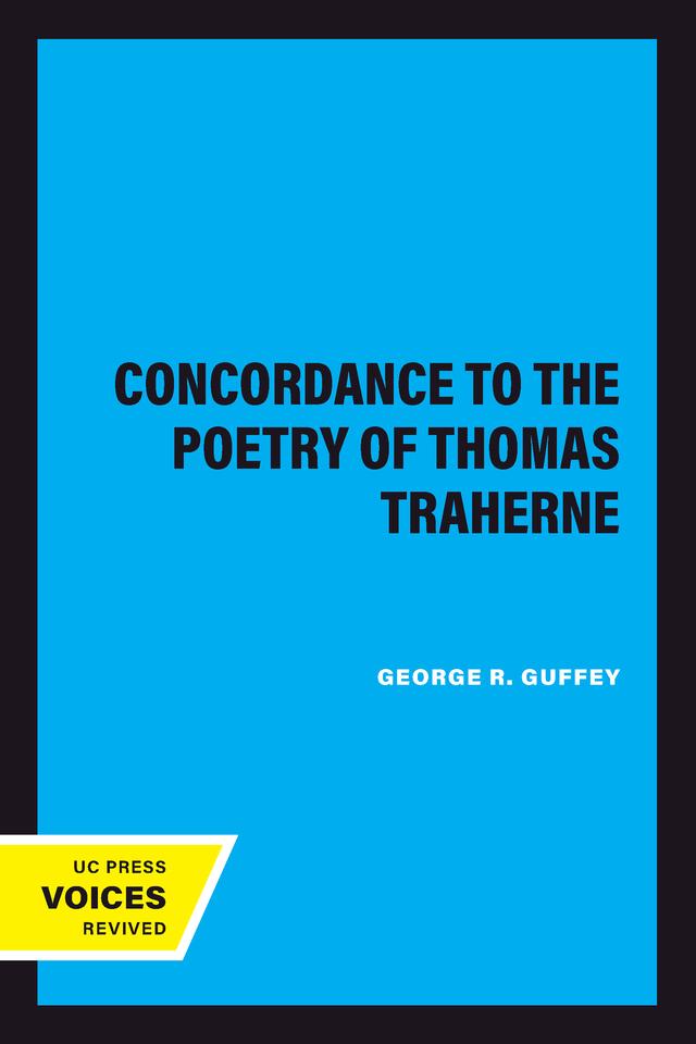 A Concordance to the Poetry of Thomas Traherne