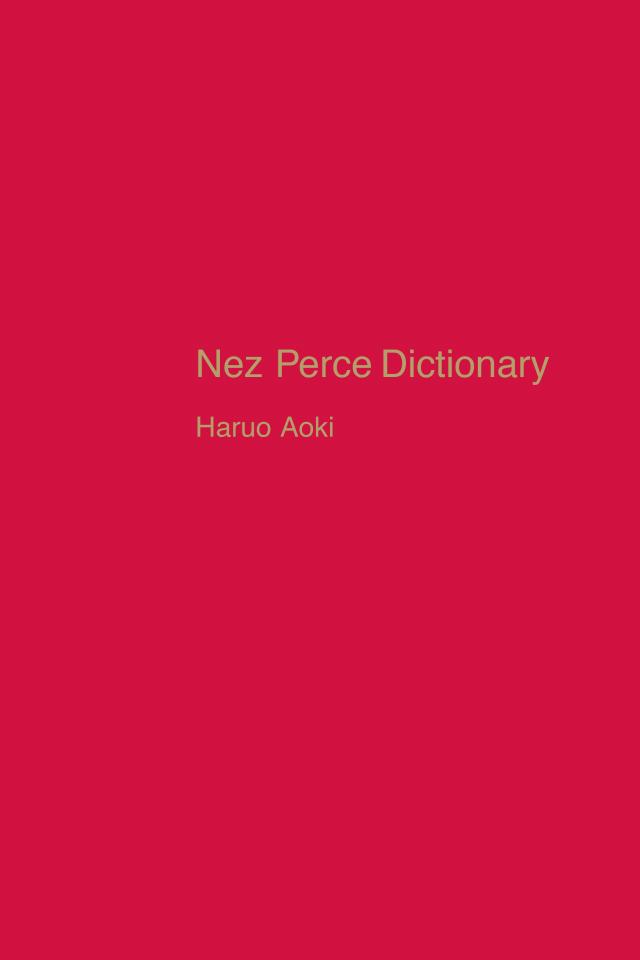 Nez Perce Dictionary