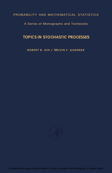 Topics in Stochastic Processes