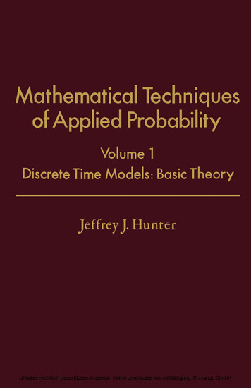 Mathematical Techniques of Applied Probability