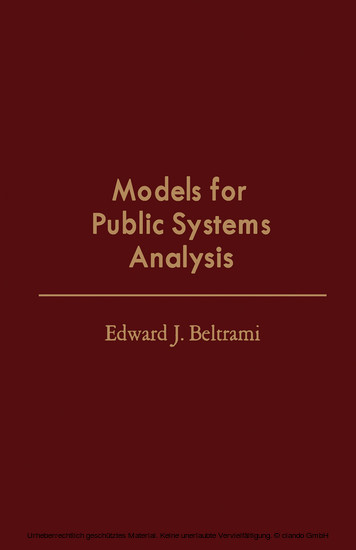 Models for Public Systems Analysis