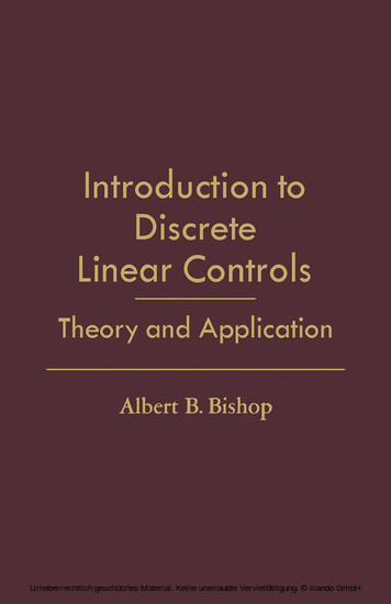 Introduction to Discrete Linear Controls