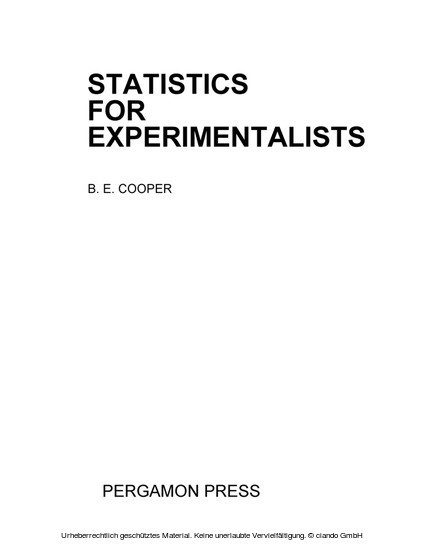 Statistics for Experimentalists