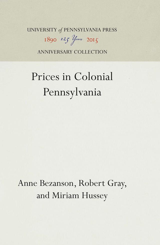 Prices in Colonial Pennsylvania