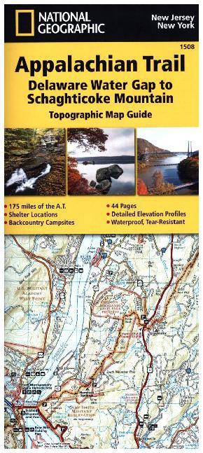 National Geographic Adventure Travel Map Delaware Water Gap to Schaghticoke Mountain