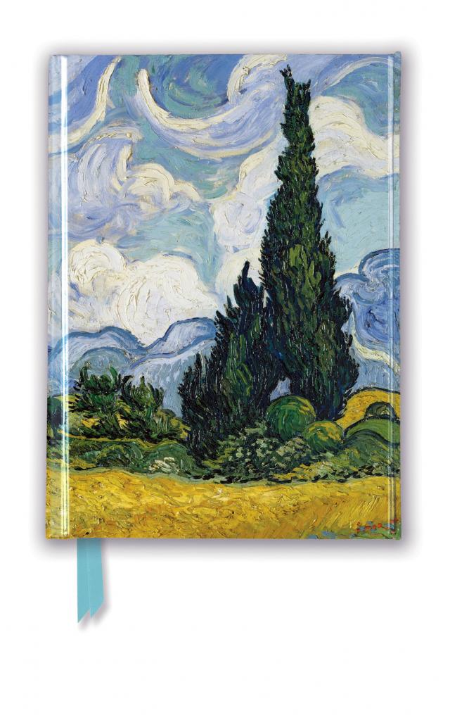 Premium Notizbuch DIN A6: Vincent van Gogh, Weizenfeld mit Zypressen