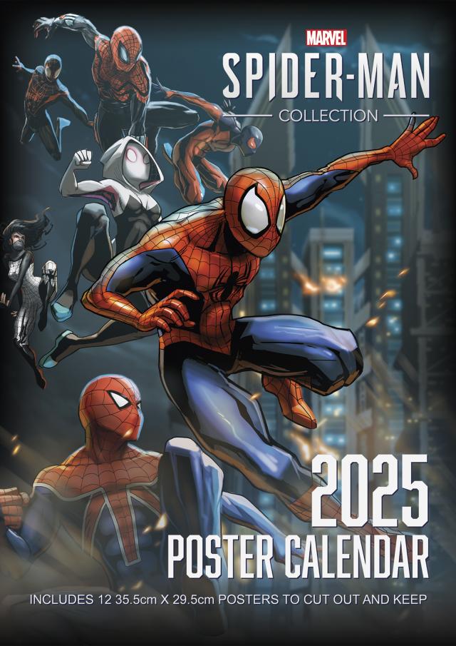 Pyramid – Spider-Man 2025 Posterkalender, 29,7x42cm, Kalender mit beliebten Spider-Man-Motiven, je Monat ein Poster, nachhaltig nur mit Papierumschlag, internationales Kalendarium
