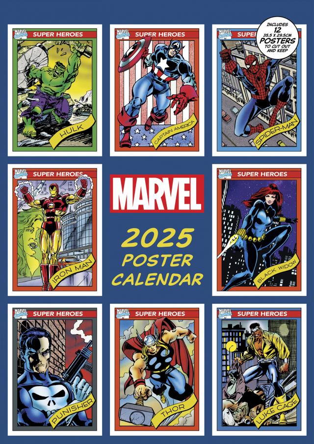 Pyramid – Marvel 2025 Posterkalender, 29,7x42cm, Superhelden-Filmkalender, je Monat ein Poster, nachhaltig nur mit Papierumschlag