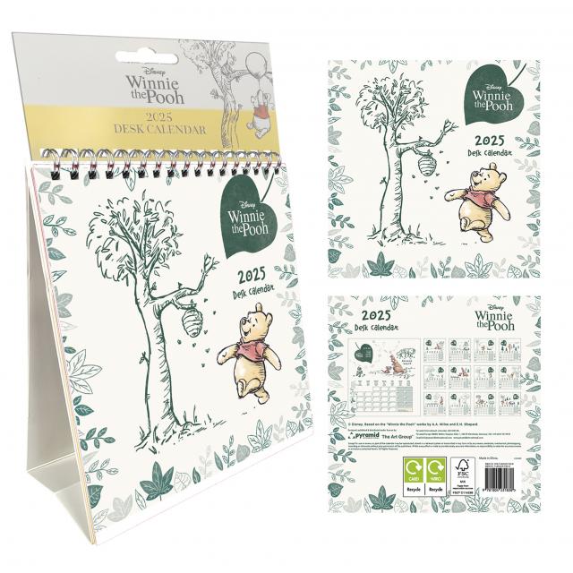 Pyramid – Winnie the Pooh 2025 Tischkalender, 29,7x42cm, Kinderbuch-Klassiker-Kalender für Fans, Monatsübersicht für Familien, mit Winnie Pooh Motiven