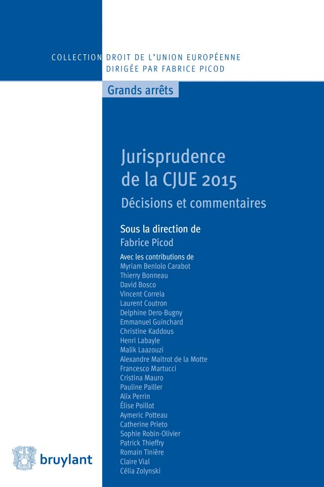 Jurisprudence de la CJUE 2015