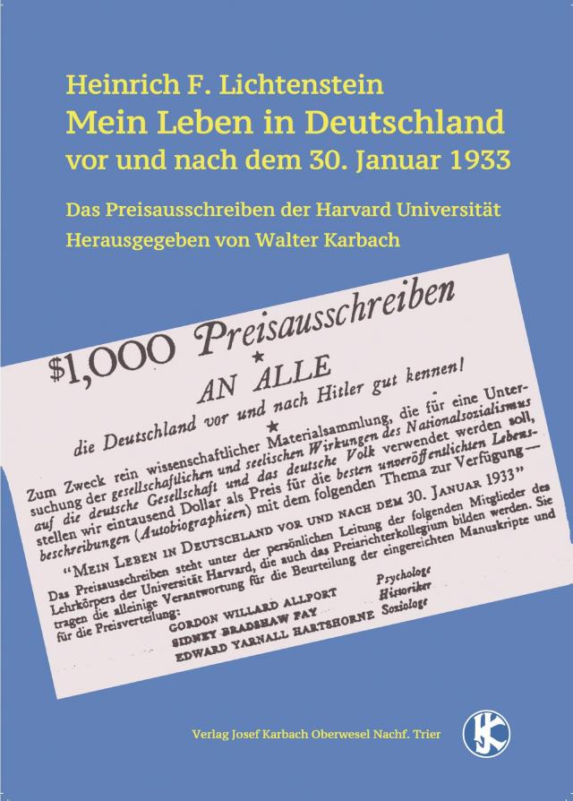 Mein Leben in Deutschland vor und nach dem 30. Januar 1933