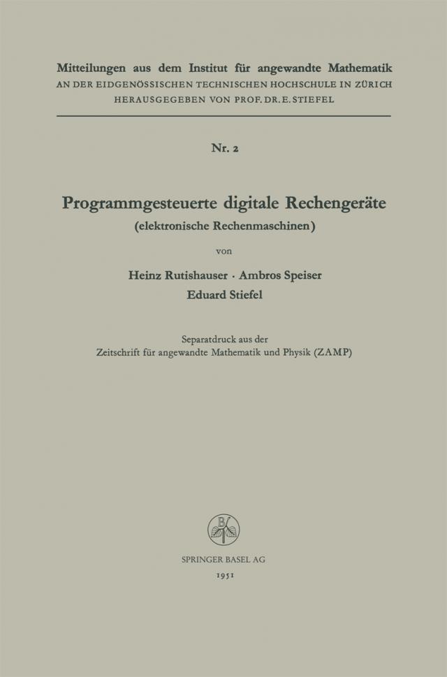 Programmgesteuerte digitale Rechengeräte (elektronische Rechenmaschinen)