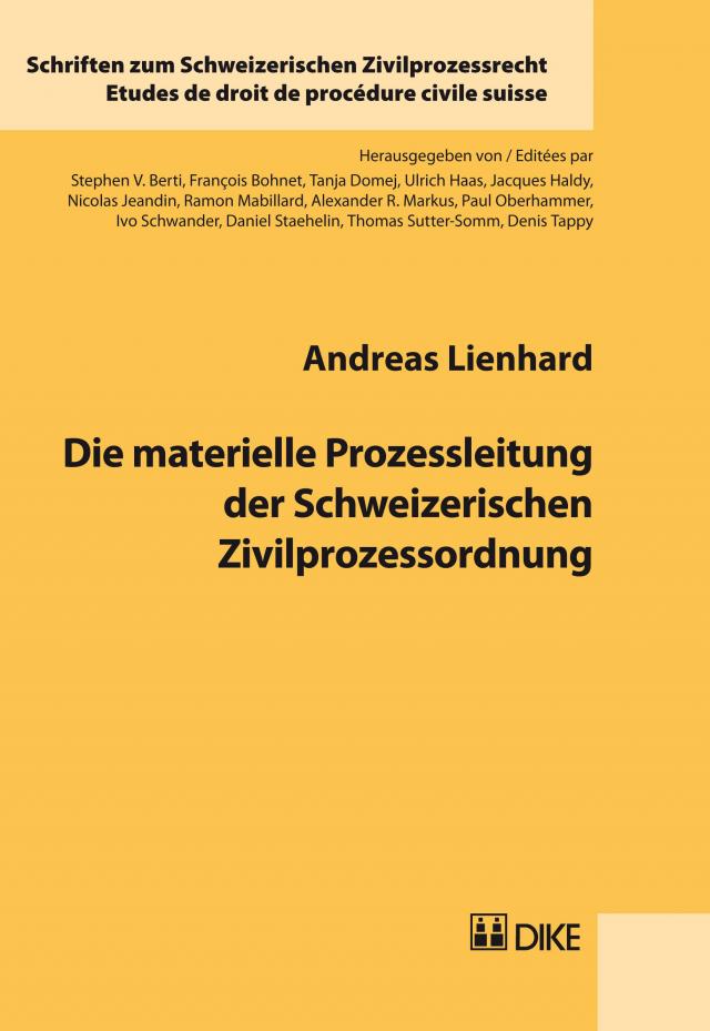 Die materielle Prozessleitung der Schweizerischen Zivilprozessordnung